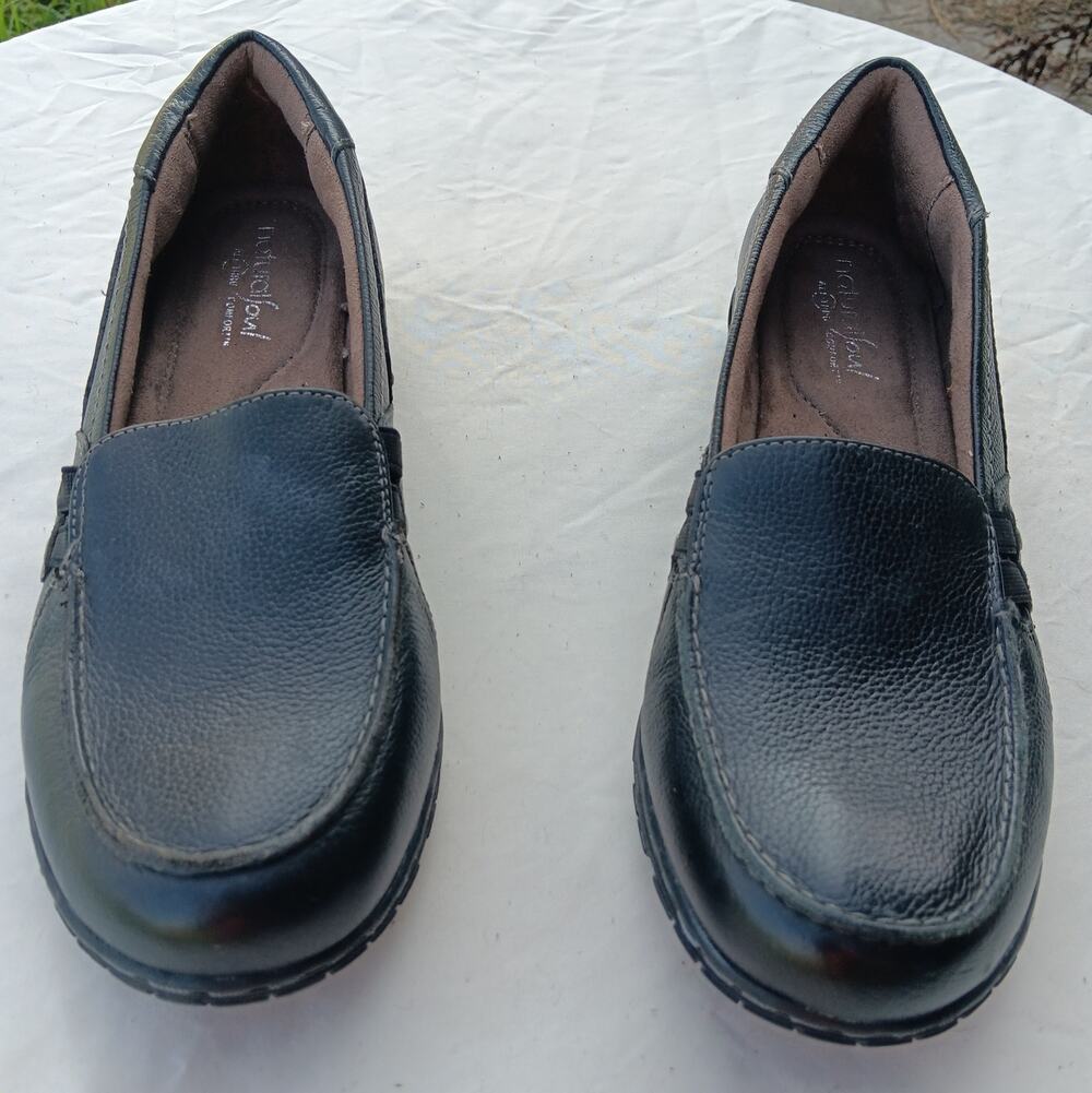 Natural Soul Rhett Loafers Flats Shoes Women Size 8M Black Leather